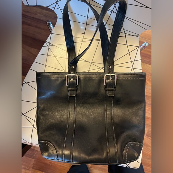 Vintage coach Hampton shoulder tote bag black leather 90’s Y2K - Picture 14 of 16